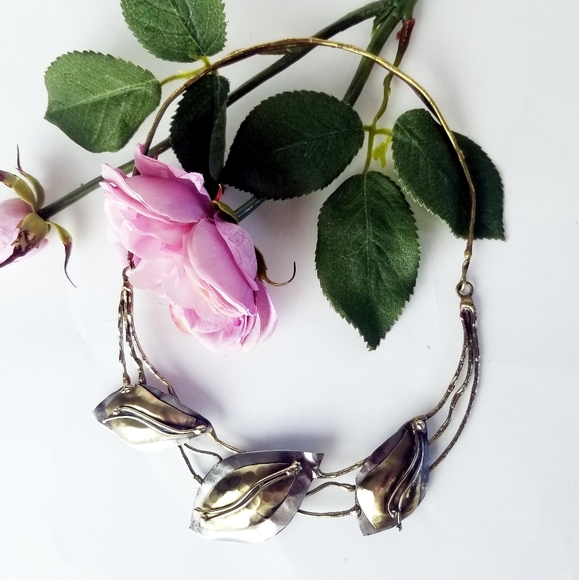 Handcrafted Leaves & Branches Choker Necklace - Picture 6 of 10